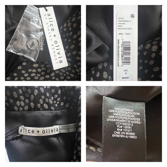 New! ALICE + OLIVIA Animal Print Jacquard Blazer - Picture 10 of 11